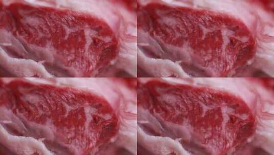 新鲜牛腩肉牛肋条牛五花牛肉高清在线视频素材下载