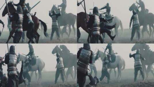 骑士骑着战马在战斗高清在线视频素材下载