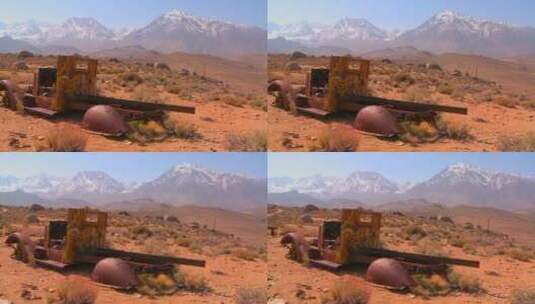 荒漠中的皮卡车高清在线视频素材下载