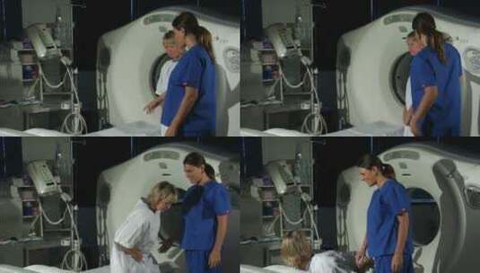 医生为病人准备计算机断层扫描高清在线视频素材下载