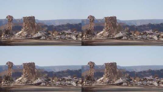拍摄了营地大火后天堂加州的毁灭高清在线视频素材下载
