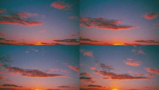 日落十分天空云彩的延时拍摄高清在线视频素材下载