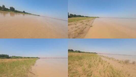 穿越机FPV 航拍 黄河 大桥 母亲河 自然高清在线视频素材下载