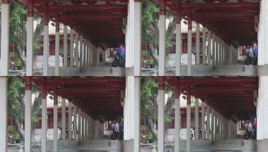 古典建筑柱子过道走栏高清在线视频素材下载