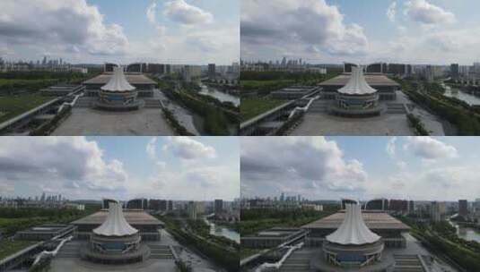 航拍广西南宁城市风光地标建筑高清在线视频素材下载
