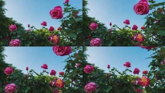 盛开的月季花玫瑰花高清在线视频素材下载