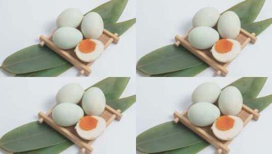 中国端午节传统食品咸鸭蛋高清在线视频素材下载