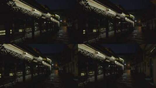 绍兴仓桥直街古街道夜景视频高清在线视频素材下载