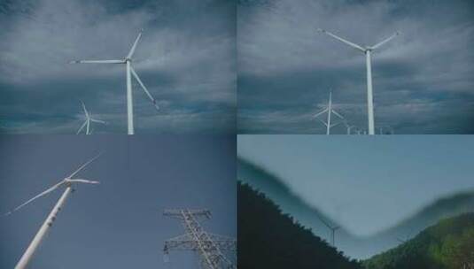 风力发电机电网并网高清在线视频素材下载