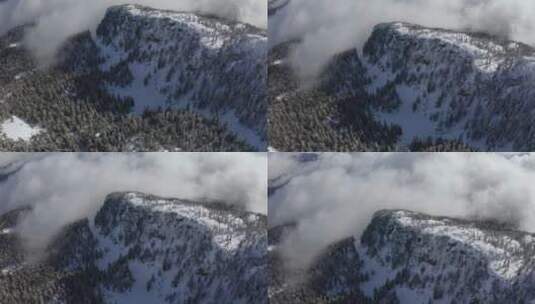 被薄雾覆盖的雪山景观高清在线视频素材下载