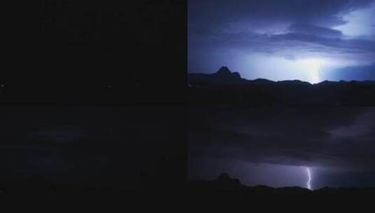 戏剧性的雷暴持续闪烁着闪电的闪电高清在线视频素材下载