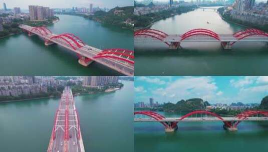 柳州文惠桥柳州交通航拍高清在线视频素材下载