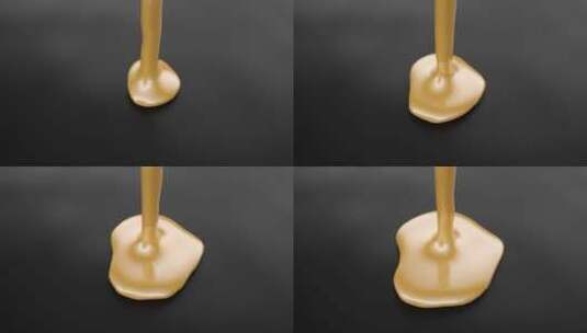 黄色金黄金属液体液态化学面膜膏体艺术油漆高清在线视频素材下载
