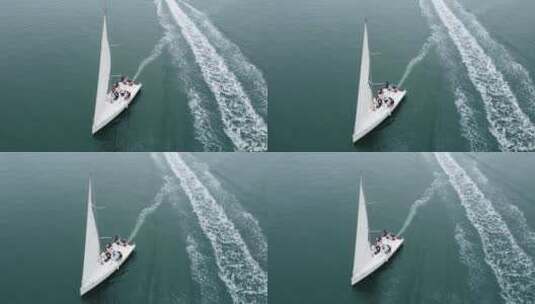 帆船 奥林匹克帆船中心 海上高清在线视频素材下载