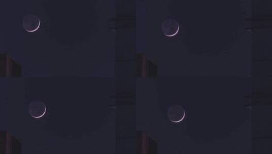 夜晚天空一轮月亮缓缓落下延时高清在线视频素材下载