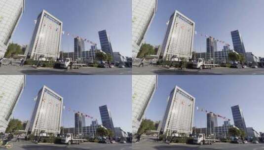 杭州滨江吉利总部大楼高清在线视频素材下载