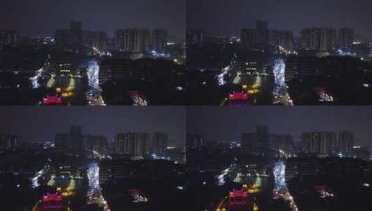 广州市城市建筑风光夜景航拍高清在线视频素材下载