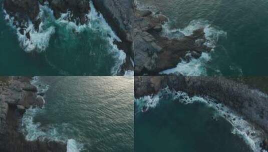 海浪冲击岩石 航拍4k平潭岛高清在线视频素材下载