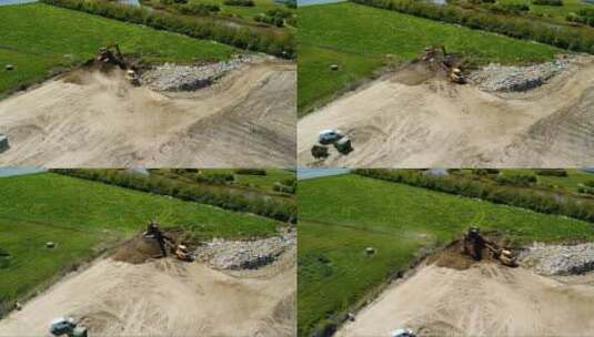 挖掘机挖掘土壤高清在线视频素材下载