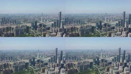 航拍广州天河珠江新城全景城市CBD高清在线视频素材下载