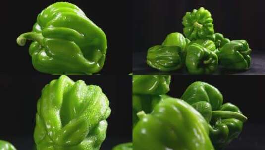 辣椒 青椒 绿色蔬菜高清在线视频素材下载