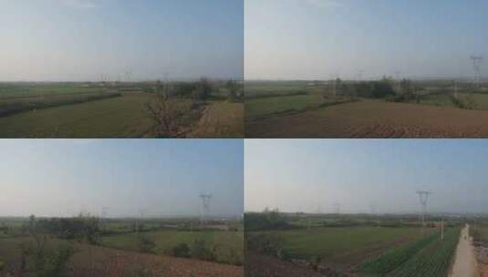 火车上拍摄秋天西安郊区关中平原的农田风光高清在线视频素材下载