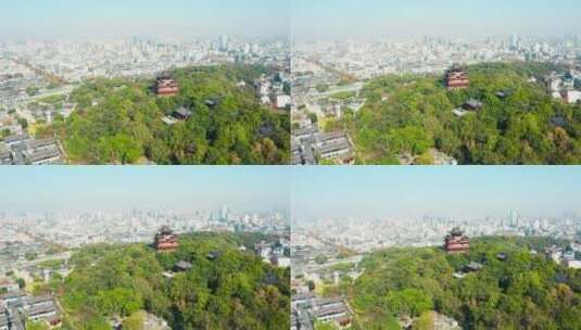 浙江省杭州市城隍阁景区航拍高清在线视频素材下载