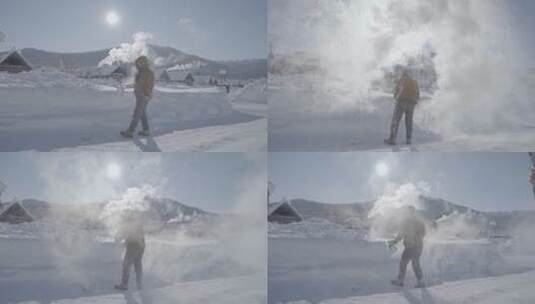 新疆和木冬季雪景高清在线视频素材下载