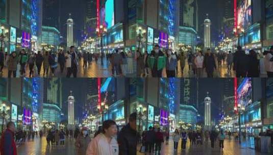 8K重庆解放碑人流实拍高清在线视频素材下载