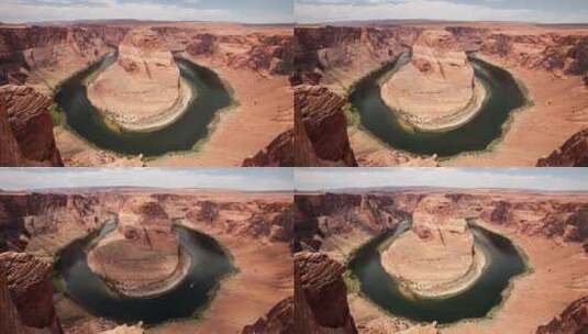 河流环绕的岩石景观延时拍摄高清在线视频素材下载