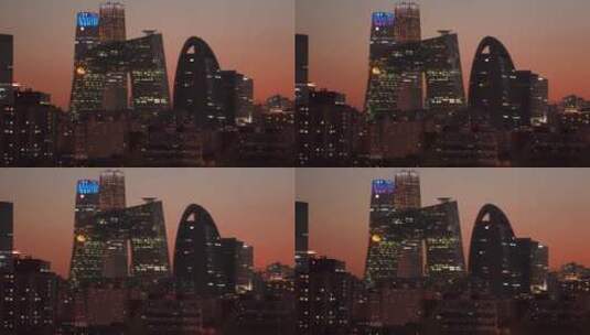 夕阳下的北京中央电视台高清在线视频素材下载