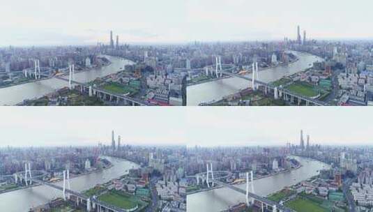 上海南浦大桥航拍日景高清在线视频素材下载