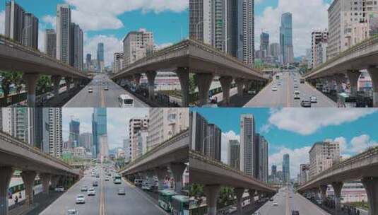 城市街道车流高架桥高清在线视频素材下载