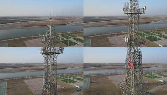 中国电信信号塔高清在线视频素材下载
