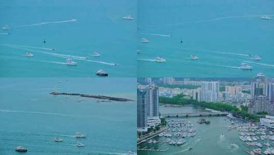 海湾港湾海面上游艇合集高清在线视频素材下载