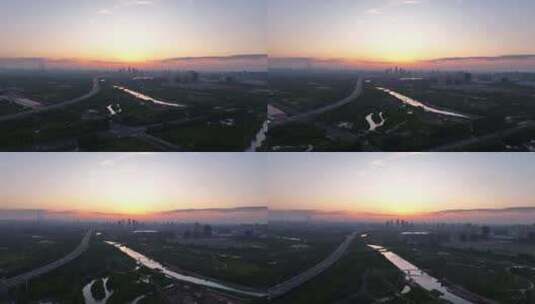 4K上海远眺陆家嘴航拍高清在线视频素材下载