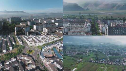 吉林集安大气航拍城市风景4K高清在线视频素材下载
