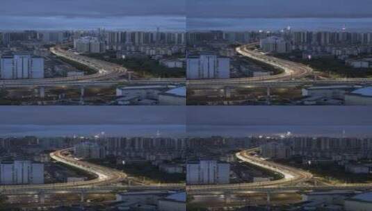 广州内环路高架S形车流高清在线视频素材下载