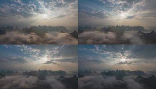 山顶风景云雾延时高清在线视频素材下载