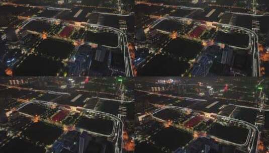 郑州双子塔夜景高清在线视频素材下载