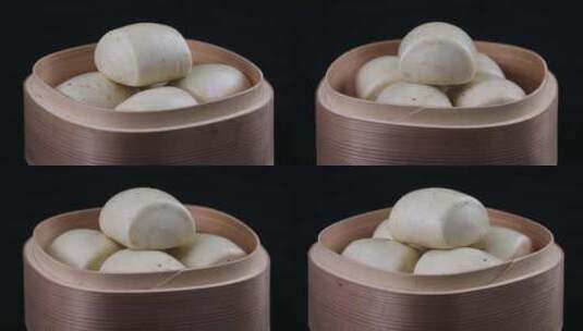 新出炉牛奶燕麦刀切馒头展示高清在线视频素材下载