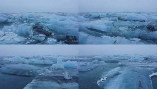航拍冰川消融高清在线视频素材下载