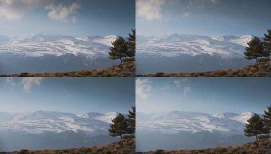 延时雪山山脉云层高清在线视频素材下载