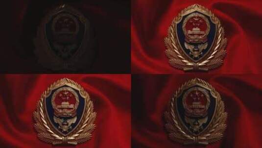 中国消防救援徽章扫光特写高清在线视频素材下载