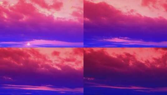 日落时红云的景色高清在线视频素材下载