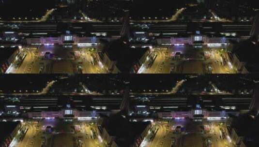 江苏徐州火车站夜景灯光高清在线视频素材下载