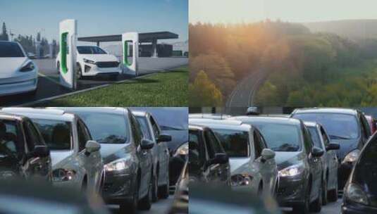 【合集】路上行驶的汽车新能源汽车高清在线视频素材下载