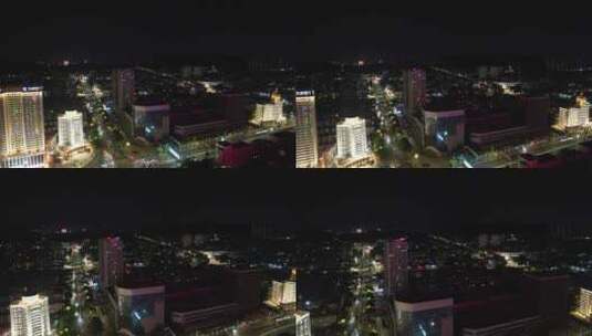 山东烟台城市夜景交通航拍高清在线视频素材下载