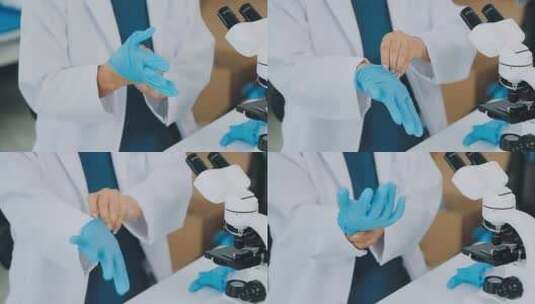 戴医用手套的医生治病治疗医师护士白手套高清在线视频素材下载