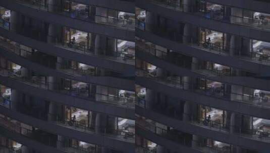 航拍上海佘山世茂洲际酒店建筑窗户特写高清在线视频素材下载